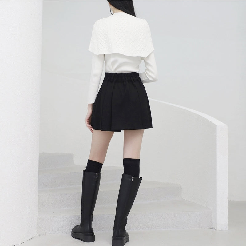 ノーテルウールプリーツスカート / Nortel woolen pleated skirt