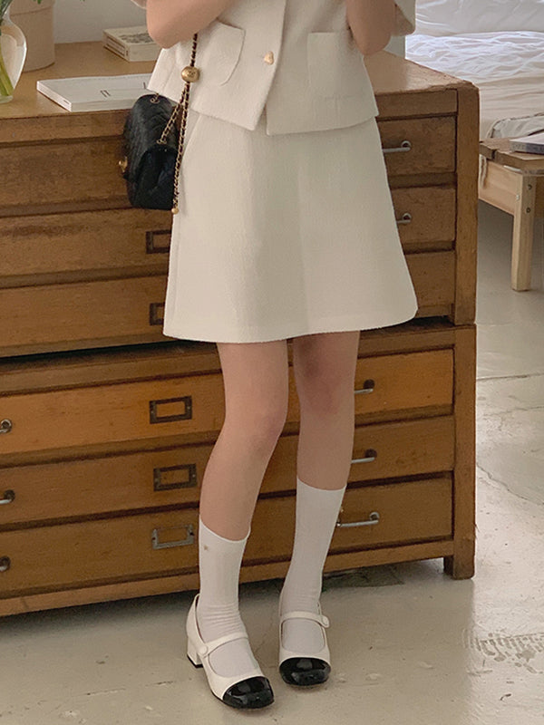(2color)ハニー 春 ハート スカート ツイード ミニ スカート / (2 colors) Honey Spring Heart Skirt Tweed Mini Skirt