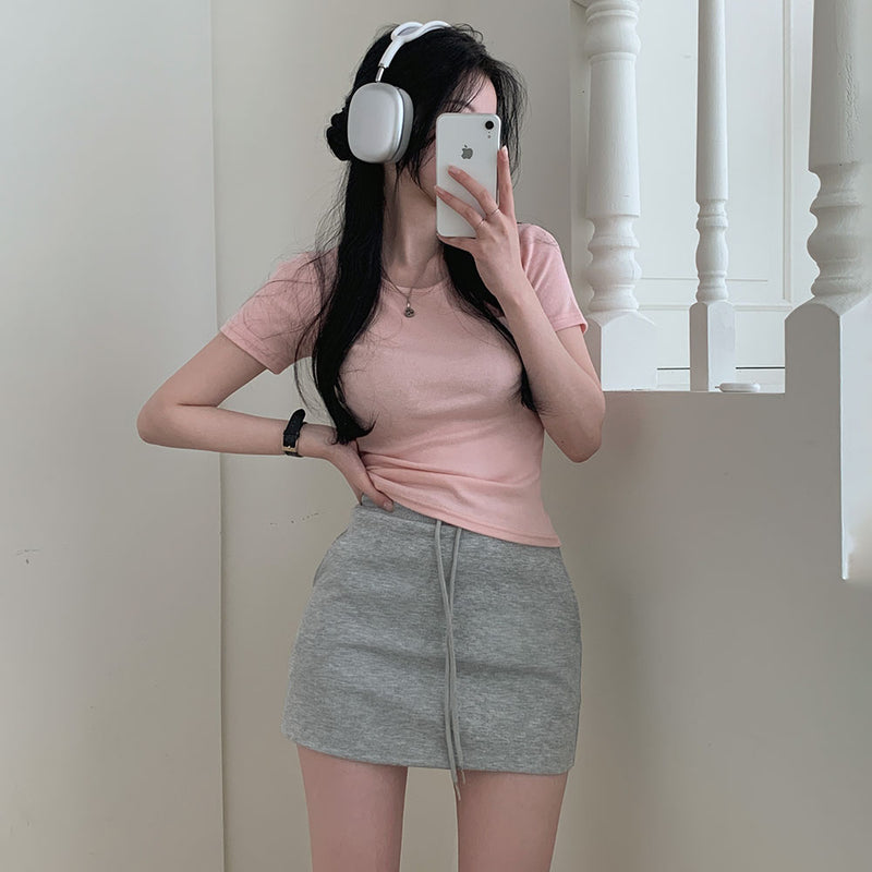 [3color/built-in underpants] Casual underpants skirt
