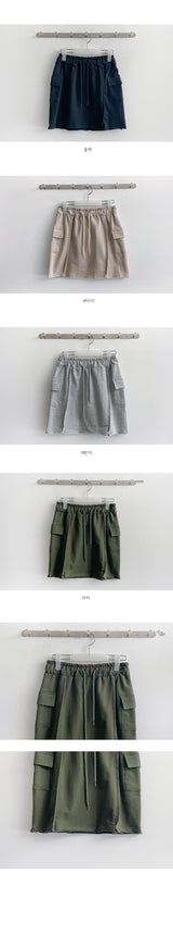 short cutting cut banding cargo mini skirt