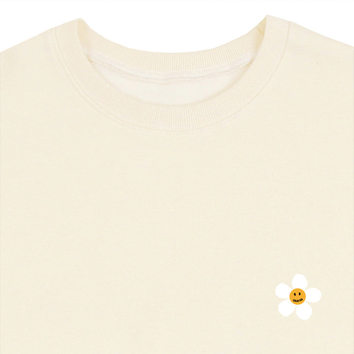 Flower dot logo smile sweatshirt