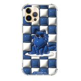 エッセンシャルチェッカーブルーキャットケース / essential checker blue cat case