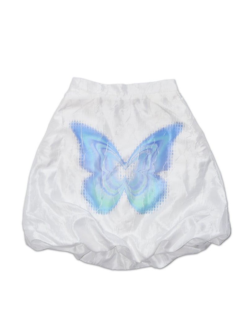 Code Butterfly Balloon Skirt WHITE