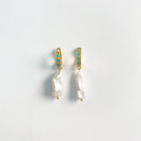 [ Silver 925 ] Fresh Water Pearl Horsehoof Earrings (6660813881462)