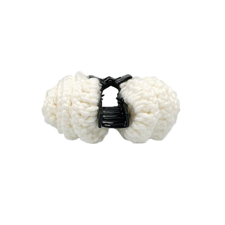 Knit Bud Hair Clip_Bold (white)