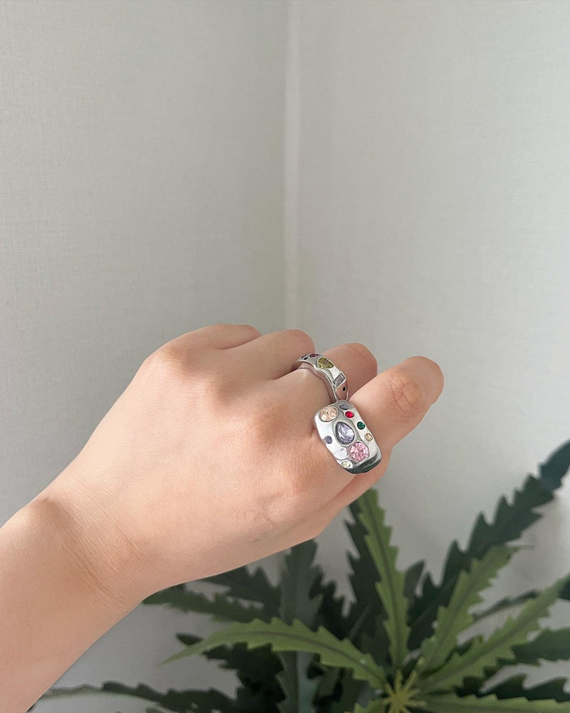 [aespa Karina] シルバージェムストーンリング / Silver gemstone ring_2