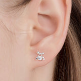 rossie ribbon cubic earring
