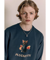 ジェムインドリームダッフォディルプリントスウェットシャツ / Gem in dream daffodil print sweatshirt light navy [Unisex]