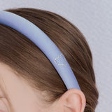 double heart cubic hairband_blue