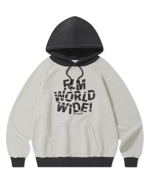World Wide Raglan Hoodie-Grey