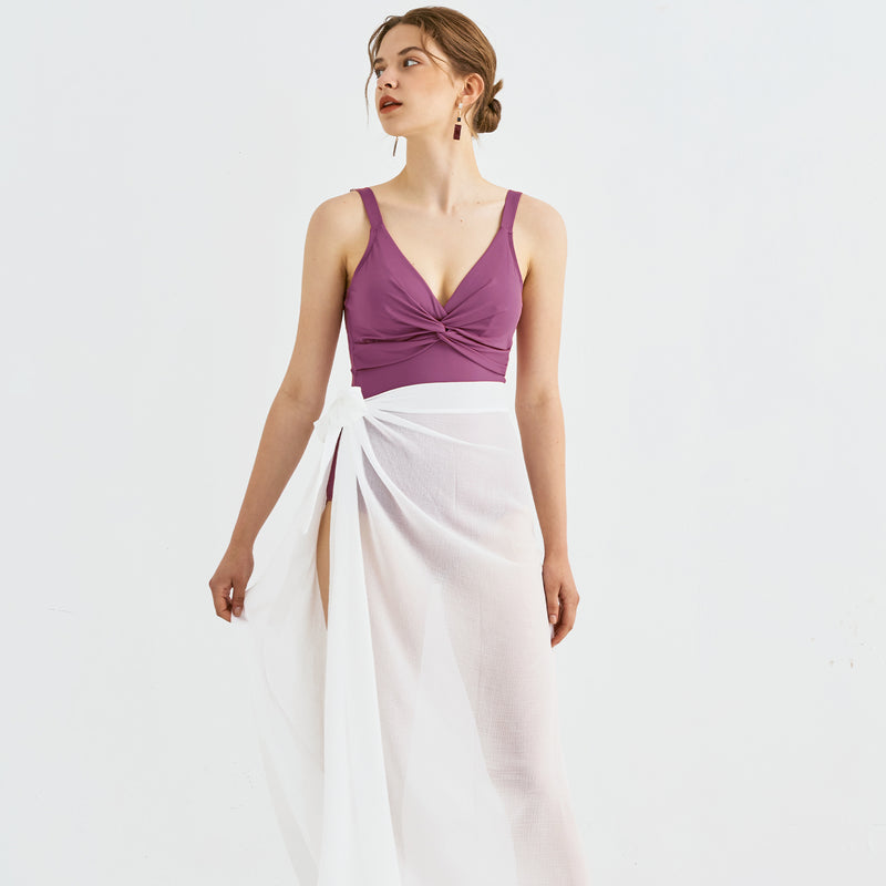 シースルーサロンラップカバーアップスカート / See-through Sarong Wrap Cover Up Skirt 2color