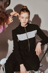 Lace 7 Track Top Black