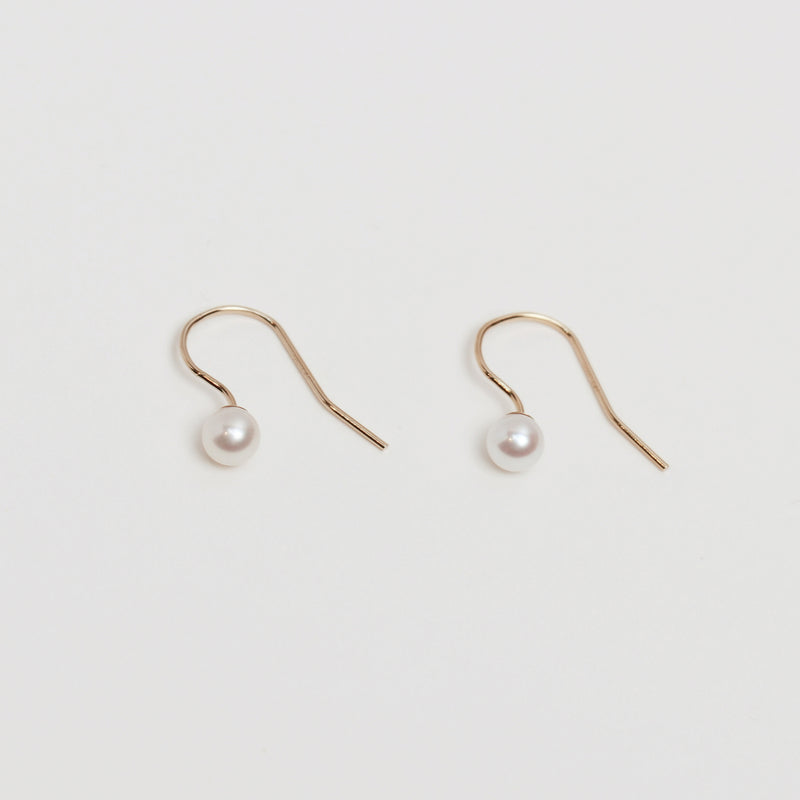 14K ゴールドフィルドホッククリームパールピアス/14K goldfilled hook cream pearl earring (5mm)