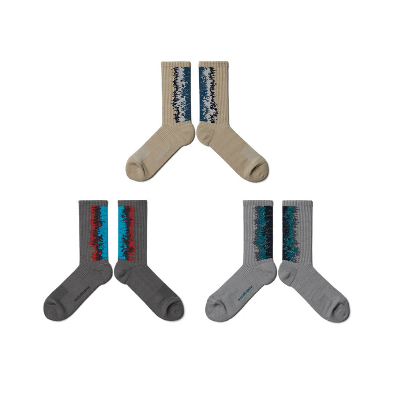 LANDING Midcalf socks (3 pair in - Gradient Red, Cyan, Blue)