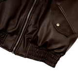 [UNISEX] 'CUL' Reversible Leather and Paisley Bomber Jacket (Dark Brown) (6656414417014)
