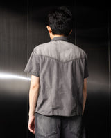 ウォッシュド デニム ハーフシャツ / Washed Denim Half Shirt (Gray)
