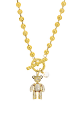 幸せなクマのネックレス - (ゴールド) / Happy Bear Necklace - Gold (6613190869110)