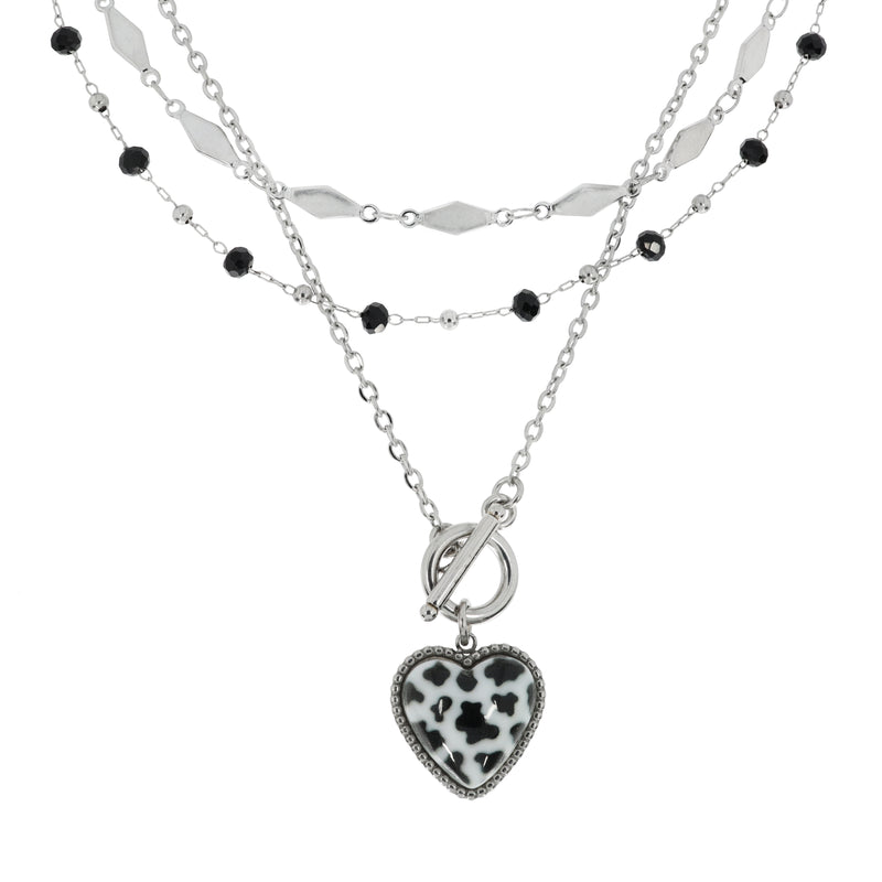 Spotted Heart Toggle Bar Necklace (6687424381046)