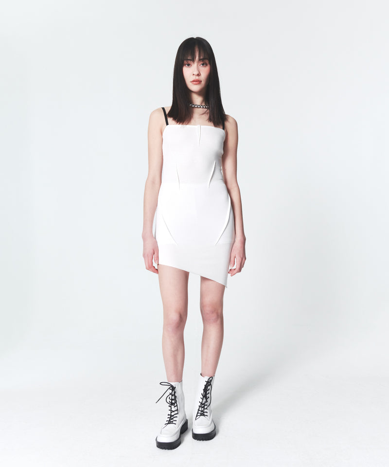 ローエッヂミニドレス/Raw Edge Mini Dress White