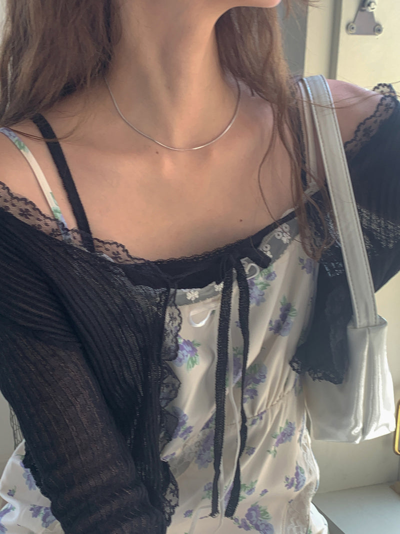 アンナ フラワー レース リボン ドレス / ANNA FLOWER LACE RIBBON DRESS(BURGUNDY, SKYBLUE 2COLORS!)