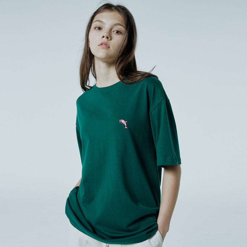 Dolphin embroidery short sleeve t-shirts (6566836174966)
