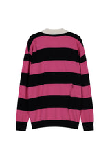 RUGBY DISTRESSED OVERSIZED LS SWEATER PINK