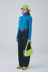 ホールガーメントカシミアバックスリットニット / Whole Garment Cashmere Back Slit Knit [Blue]
