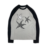 TCM スターフィッシュラグランロングスリーブ / TCM starfish raglan long sleeve (black/gray)