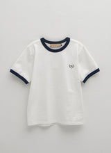 クラシック刺繡カラーリングアクセントTシャツ/(T-6609) Classic Embroidery Coloring Accent T-Shirt