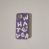 ワットエバーケースデザインアイフォンケース / Whatever case design iPhone case (PURPLE+YELLOW smiley)