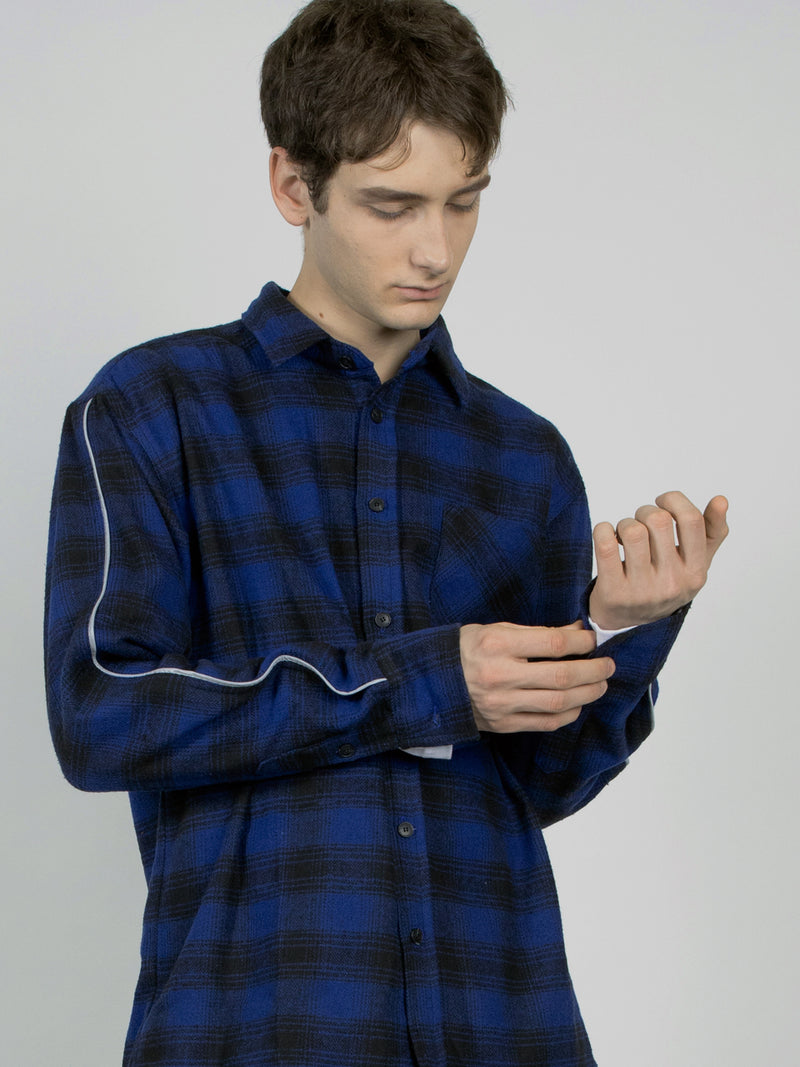 リフレクティブ ウールチェックシャツ/  reflective wool checked shirt (2517378039926)