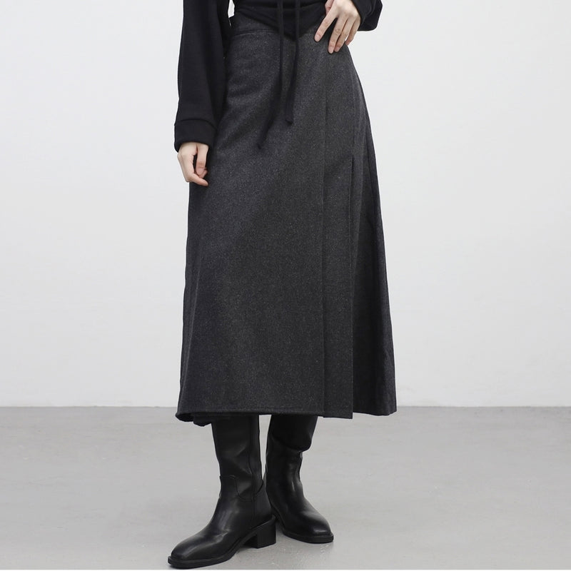 レヴァンラッププリーツロングスカート/Revan Wrap Pleated Long Skirt
