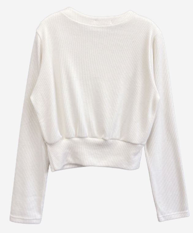 ネシアダイアゴナルボタンウィンタールーズフィットニットTシャツ / Necia Diagonal Button Winter Loose Fit Knit T-Shirt (2 colors)
