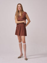 22SSリッチケーブルニットスカート/[TC22SSKN02BR] 22SS RICH CABLE KNIT SKIRT [BROWN]