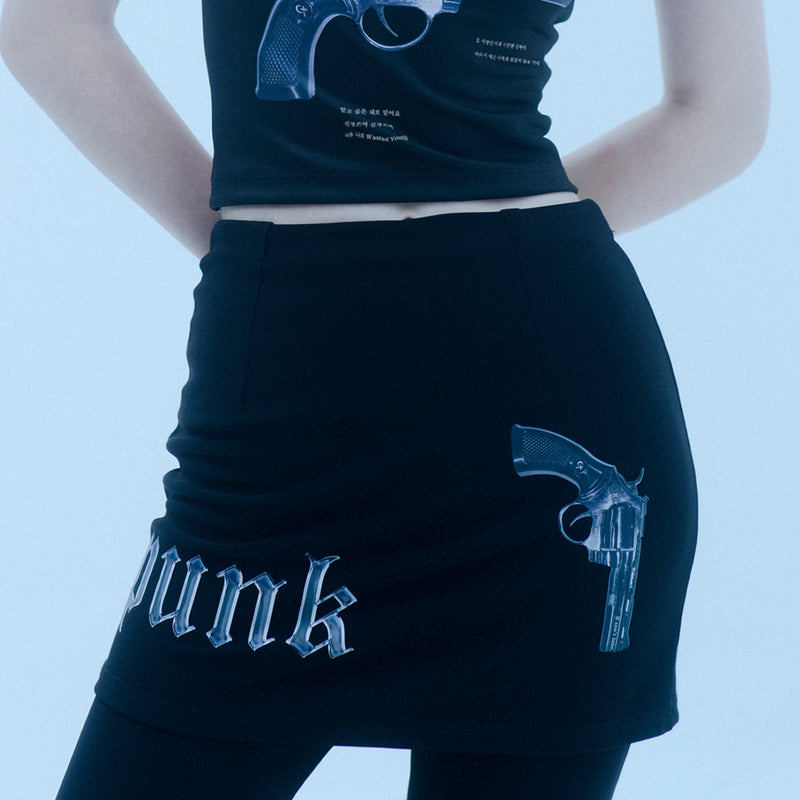 パンク＆ピストルスカートパンツ/1 1 punk & pistol skirt pants - BLACK