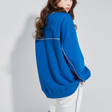 Oversize Back Line Sweat shirt Blue (6600736571510)