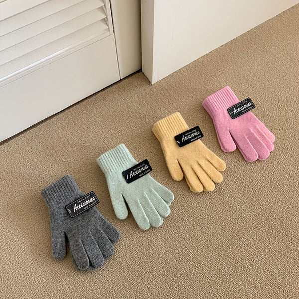 [Domestic/Wool 70%] [Domestic/Wool 70%] Snow White Wool Mini Gloves