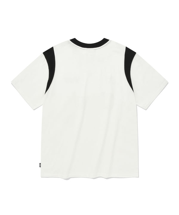 Chuck Uniform V-Neck T-Shirt, White&Black