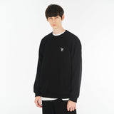 3Dモノグラムホワイトエンブロイダリースウェットシャツ / 3D Monogram White Embroidery Sweatshirt Black