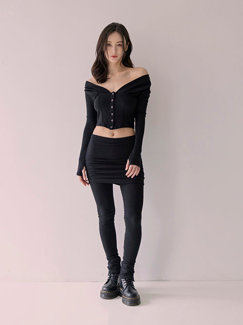 ギゼルレイヤードパンツ / Giselle layered pants (Black)