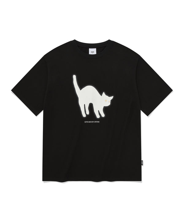 Chuck Greedy Cat T-Shirt, Black