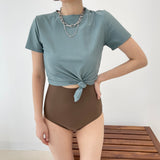 バイカラーツーピース水着セット チョコミント / Bi-color two-piece swimsuit set Chocolate mint
