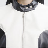 アークマンカラーマッチングレザージャケット/Arkman color matching leather jacket