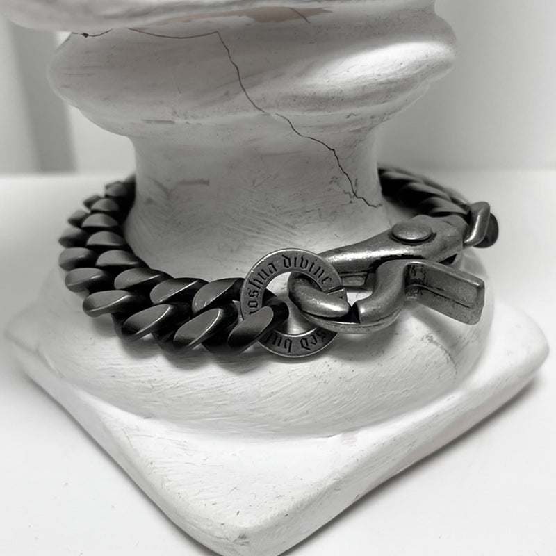 ブラック ライン カーブ チェーンブレスレット / [BLESSEDBULLET]black line CURVE chain bracele_10mm/13mm
