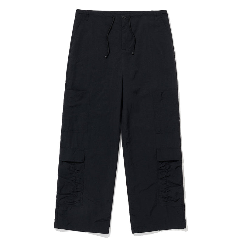 ダブルポケットナイロンカーゴパンツ/Double Pocket Nylon Cargo Pants [BLACK]