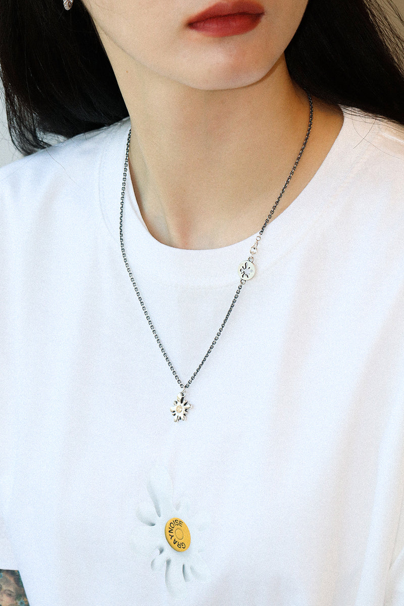 バレットフラワーネックレス/Bullet flower necklace (925 silver)