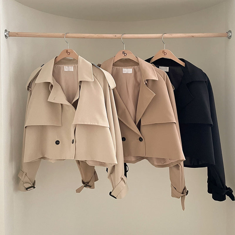 ケープスティングレイショートトレンチジャケット / [3colors] Cape stingray short trench jacket