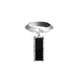 SWERVING pendant ring(SILVER/ONYX) (4641179664502)