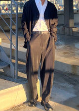 [VIR] obi pleats jogger pants & cardigans set-up - cardigan