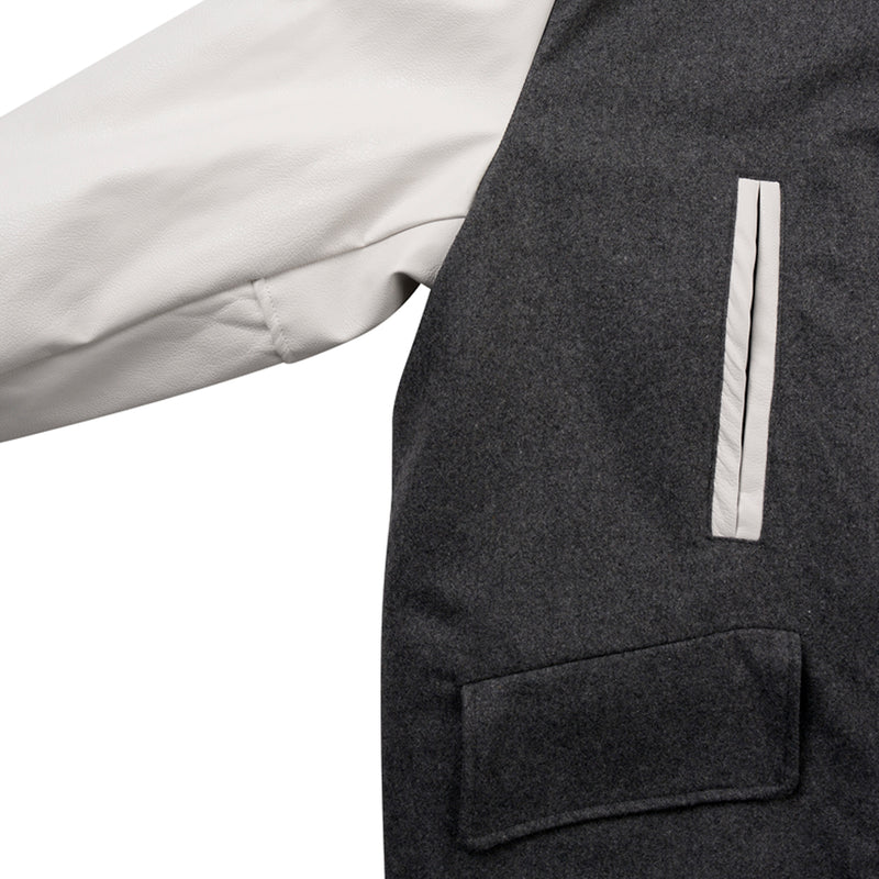 [UNISEX] Reversible Wool-Blend Varsity Coat (Grey) (6656672989302)